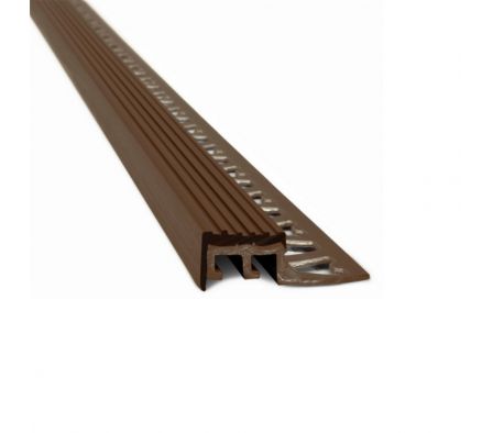 Protector Escalon Borde PVC Marron 0917-PVC 10x18 mm 2,5 metros