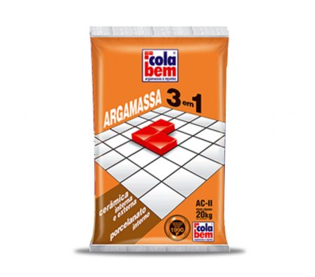 Argamasa Colabem ACII 3 en 1 20Kg Cer/Inte/Ext/Porc. Interno