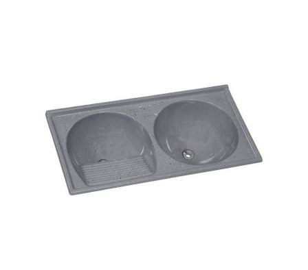 Pileta p/Lavar Ropa Rorato Doble 100x51 Gris