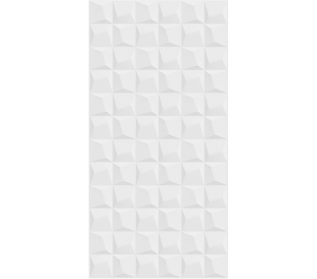 Revestimiento Cerámico Lume Diamond White Alto Brillo / Relieve 45x90 1,62 M²