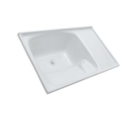 Pileta de Fibra Lava-Ropa Color Blanco 80x50 cm 13847