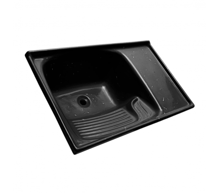 Pileta Fibra Lava-Ropa Color Negro 80x50 cm
