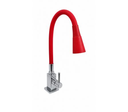 Griferia de Agua Fria Alkatami Gourmet Flex Rojo Balcon Cono