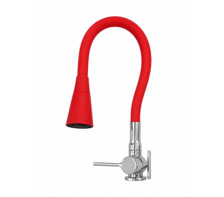 Griferia de Agua Fria Alkatami Gourmet Flex Rojo Pared Cono