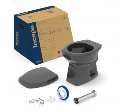 Conjunto Incepa Thema Inodoro Convencional Negro 125750020100