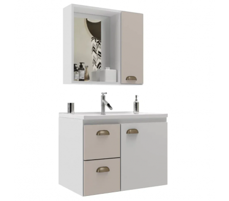 Mueble de baño DIKASA Buzios Branco/Noce 60 cm 1586014