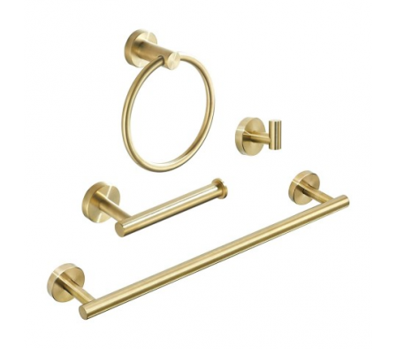 Kit Accesorios para Baño Inox 4Pcs Dorado Cepillado 5jd354nd