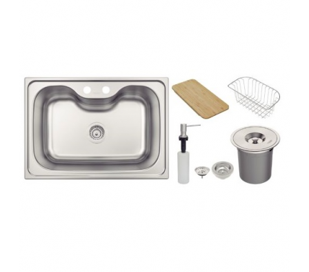 93806/082 Bacha Emb. Rect. Morgana Satinada 40L 4.5' (68.5x48.5x20.3cm)+ 5 Acc