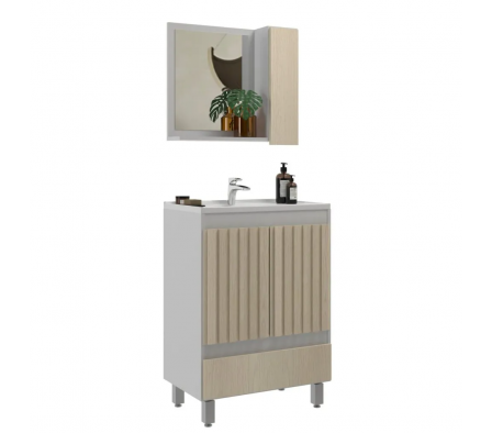 Mueble de baño DIKASA Durban 60 Blanco/Carvalho con patas