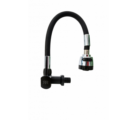 Grifería  Ramos Flexible Cocina Pared Con Pico Rociador Negro 10773
