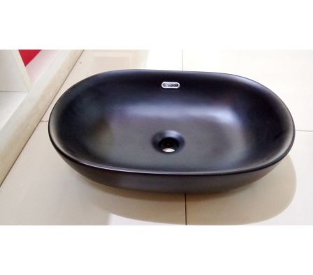 Bacha Ceramica Sobreponer 48x34x14 Negro 6CC215NN