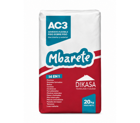 Argamasa DIKASA AC3 Flexible Piso sobre Piso 14 en 1 Mbarete de 20 Kg
